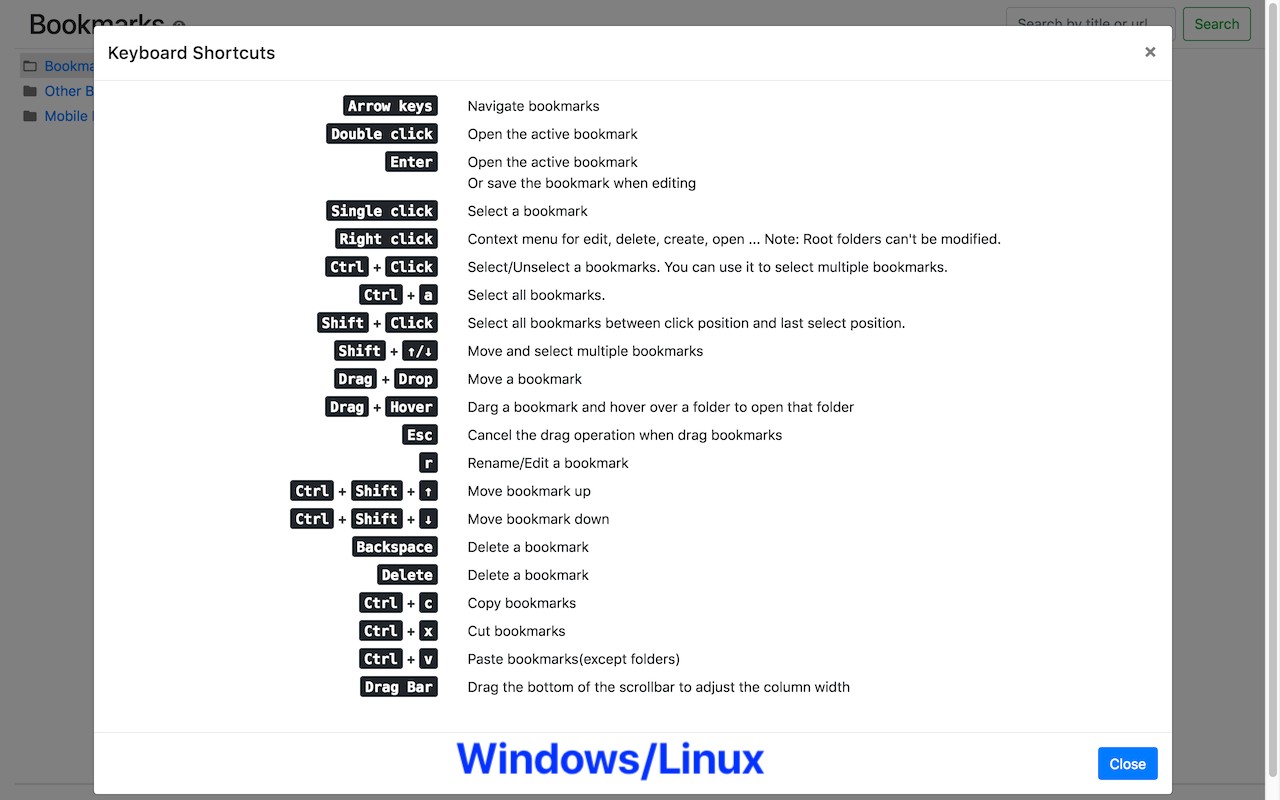 Finder Bookmarks 像macos Finder這樣的書簽管理器